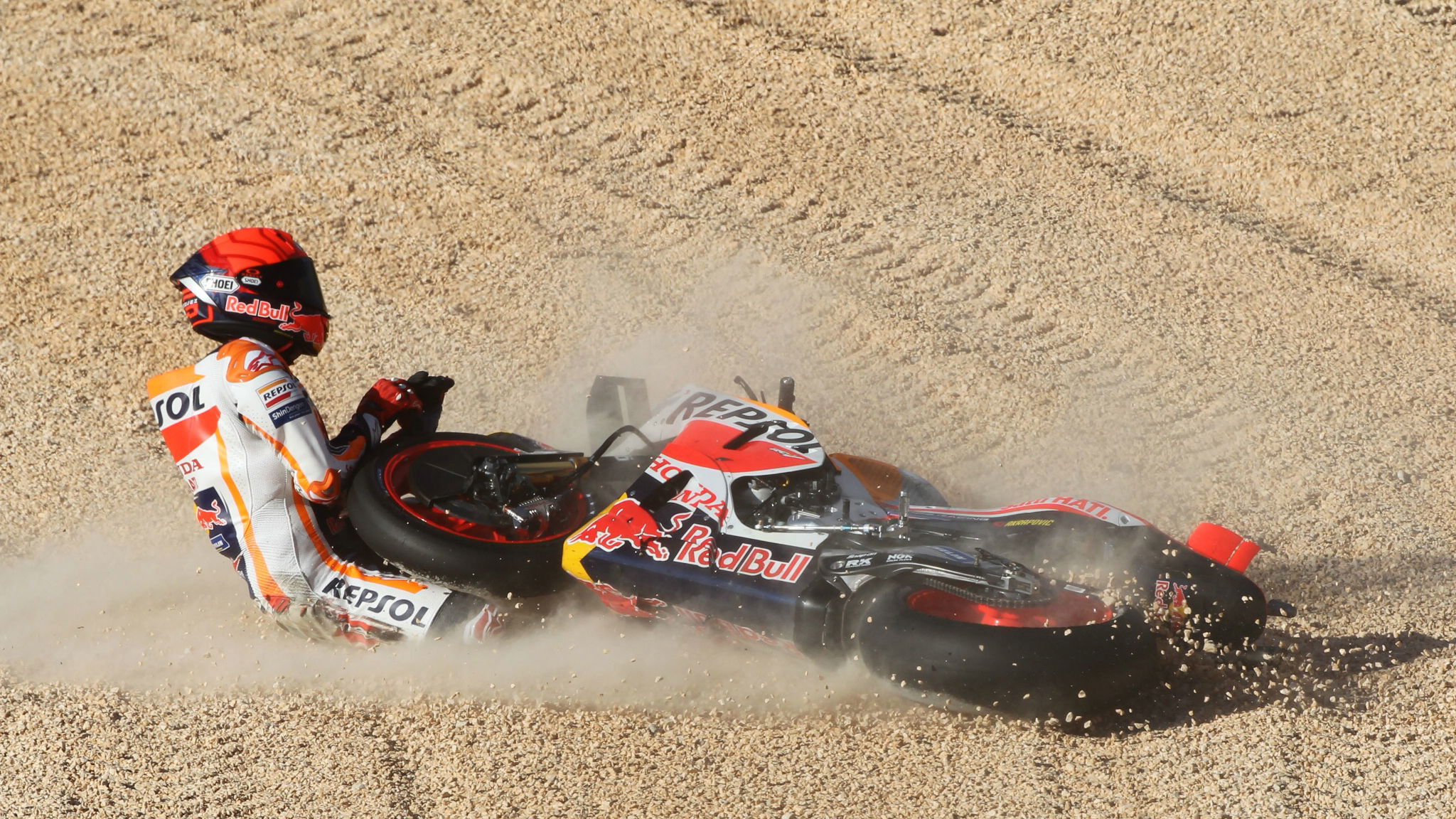 Marc Marquez crash, Portuguese MotoGP. 24 March