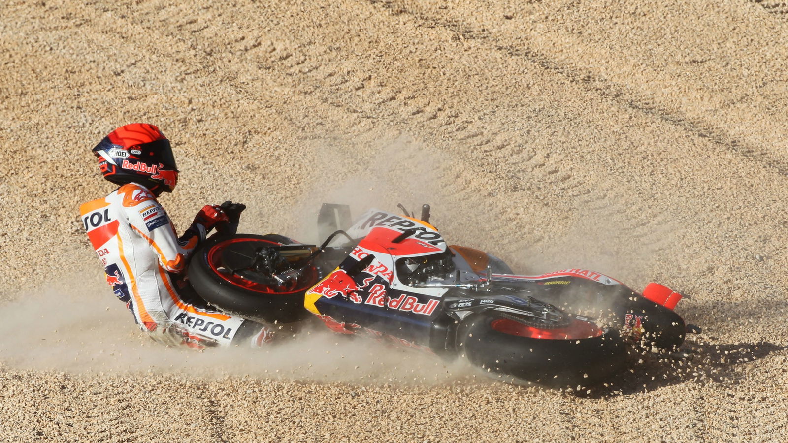 Marc Marquez crash, Portuguese MotoGP. 24 March