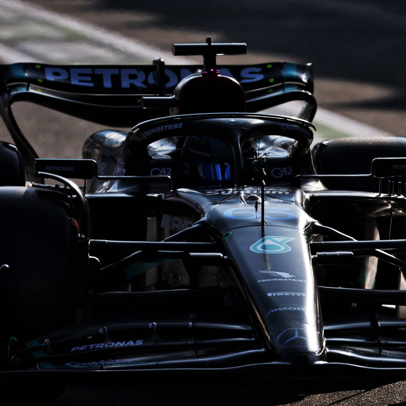 George Russell (GBR) Mercedes AMG F1 W14 in the pits. Formula 1 World Championship, Rd 4, Azerbaijan Grand Prix, Baku