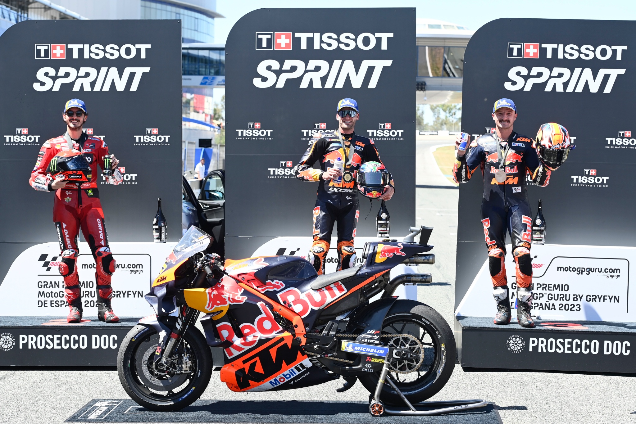 Brad Binder, Francesco Bagnaia, Jack Miller, MotoGP, Spanish MotoGP sprint race, 29 April