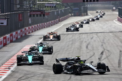 Lewis Hamilton (GBR) Mercedes AMG F1 W14. Formula 1 World Championship, Rd 4, Azerbaijan Grand Prix, Baku Street Circuit,