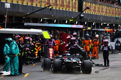 Esteban Ocon (FRA) Alpine F1 Team A523 makes a pit stop. Formula 1 World Championship, Rd 4, Azerbaijan Grand Prix, Baku