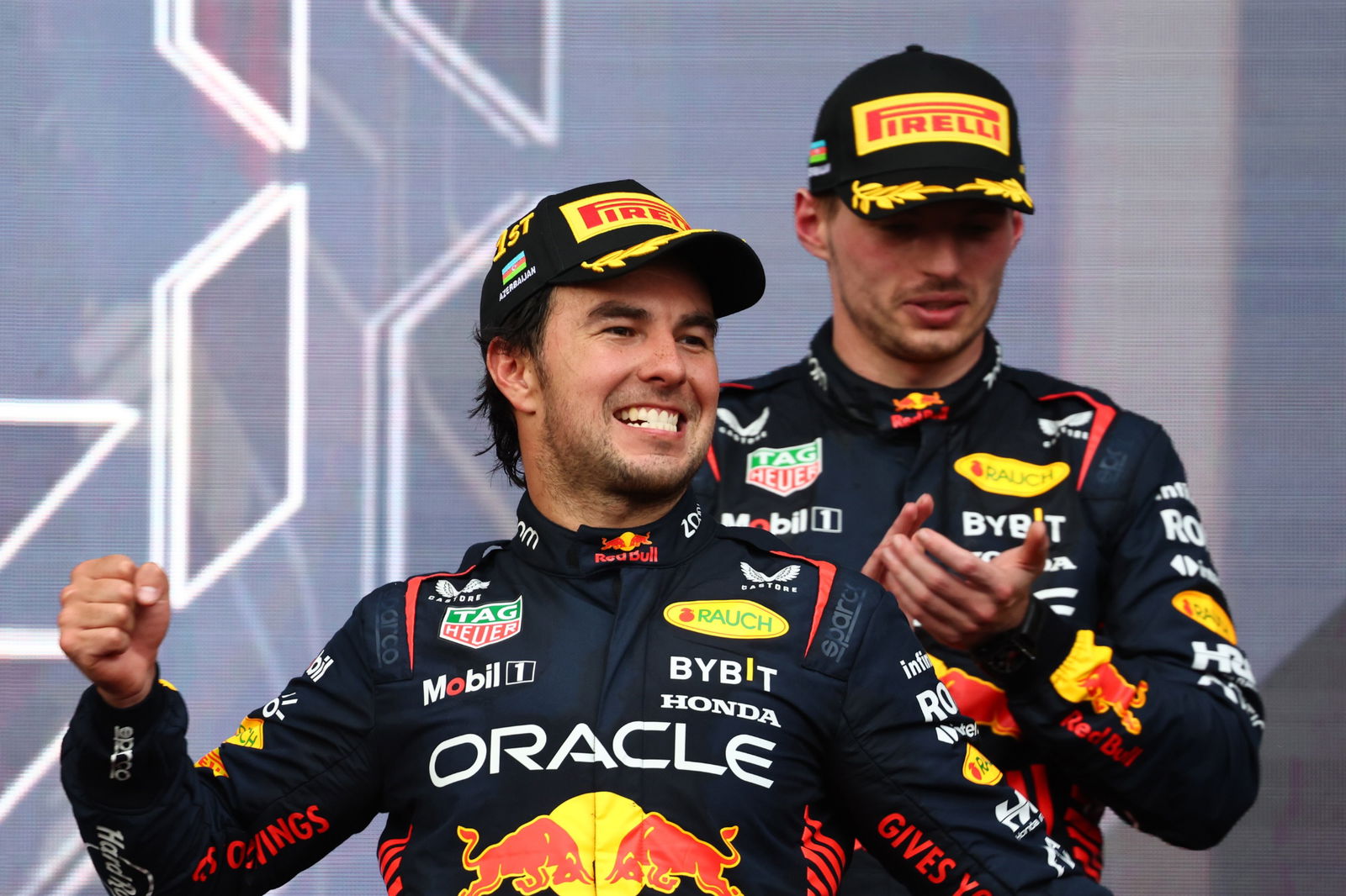 1st place Sergio Perez (MEX) Red Bull Racing RB19. Formula 1 World Championship, Rd 4, Azerbaijan Grand Prix, Baku Street