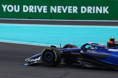 Logan Sargeant (USA) Williams Racing FW45 with a broken front wing. Formula 1 World Championship, Rd 5, Miami Grand Prix,