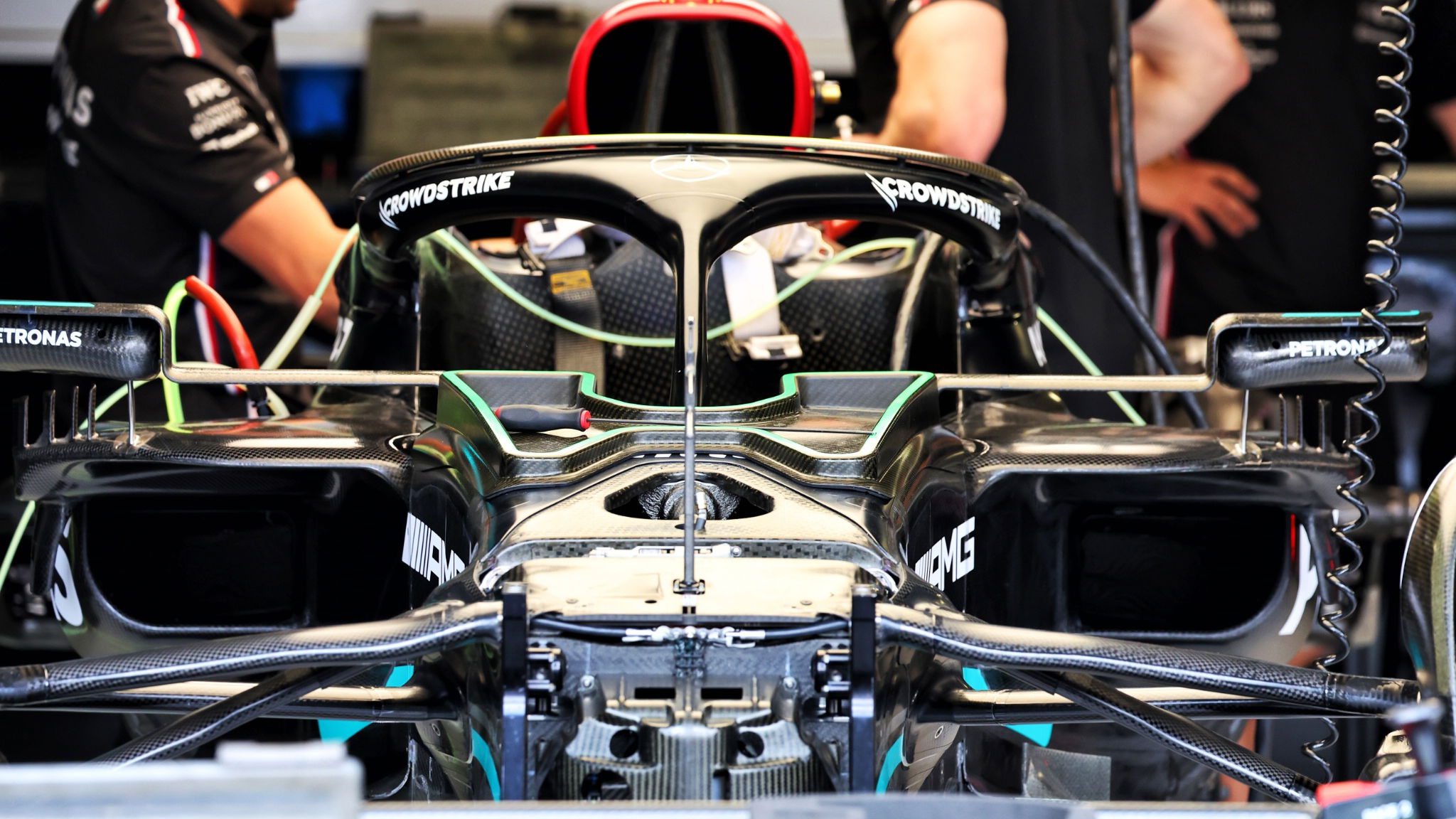 Mercedes AMG F1 W14 being prepared. Formula 1 World Championship, Rd 7, Monaco Grand Prix, Monte Carlo, Monaco,