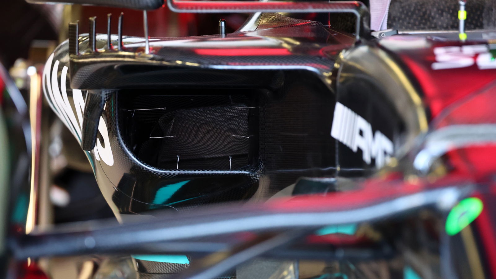 Mercedes AMG F1 W14 sidepod. Formula 