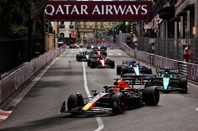 Max Verstappen (NLD) Red Bull Racing RB19 leads at the start of the race. Formula 1 World Championship, Rd 7, Monaco Grand