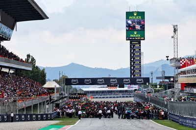 The grid before the start of the race. Formula 1 World Championship, Rd 8, Spanish Grand Prix, Barcelona, Spain, Race