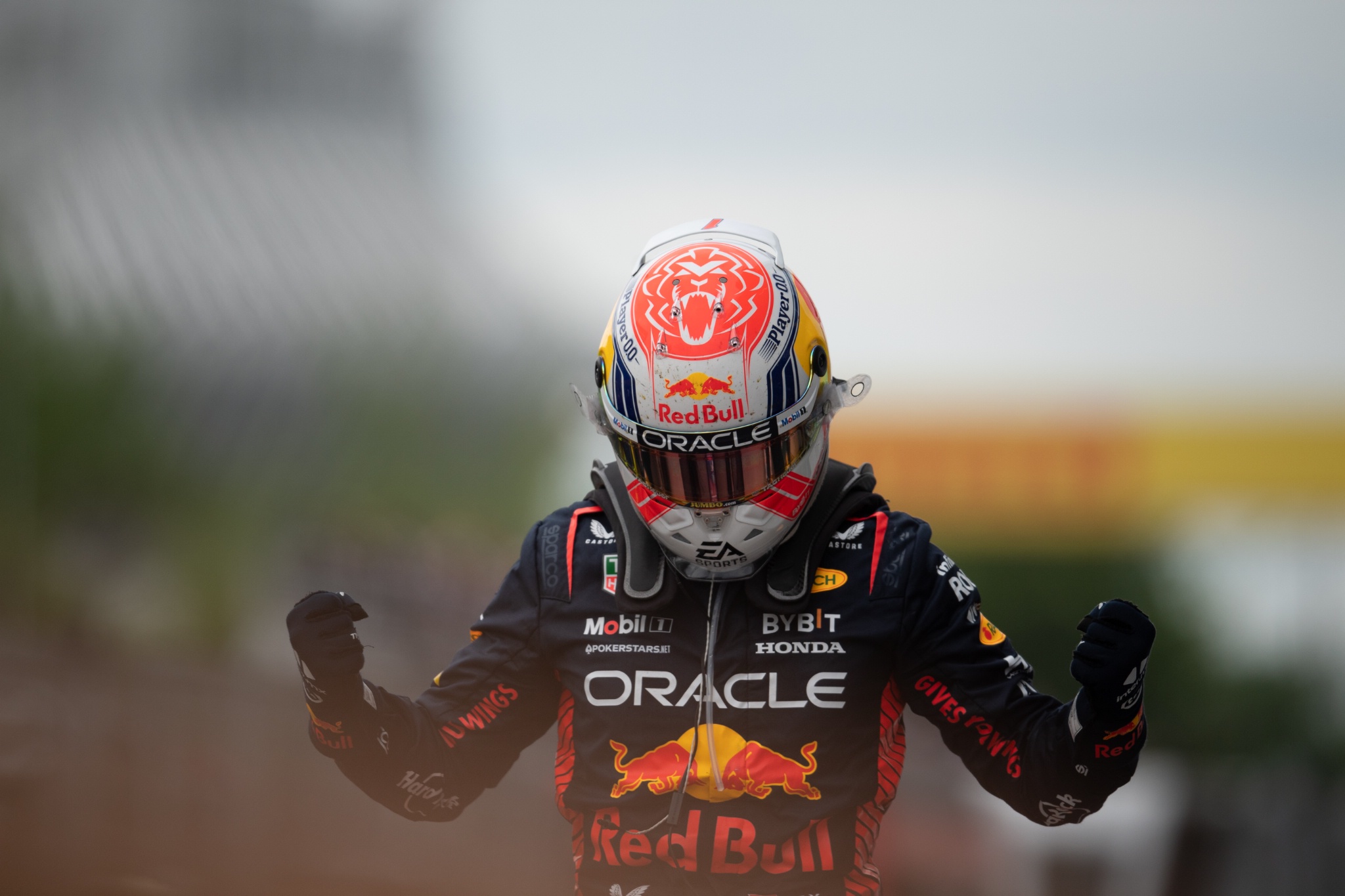 Race winner Max Verstappen (NLD) Red Bull Racing celebrates in parc ferme. Formula 1 World Championship, Rd 9, Canadian