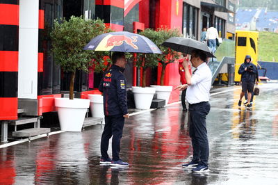 (L to R): Christian Horner (GBR) Red Bull Racing Team Principal with Nicholas Tombazis (GRE) FIA Head of Single-Seater