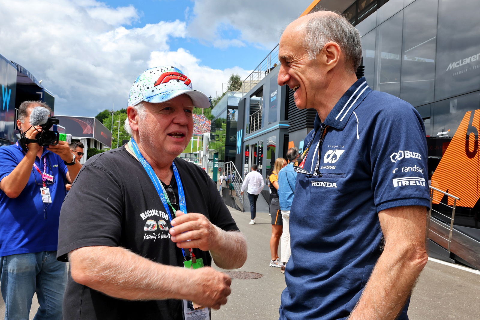 (L to R): Norbert Vettel (GER) with Franz Tost (AUT) AlphaTauri Team Principal. Formula 1 World Championship, Rd 10,
