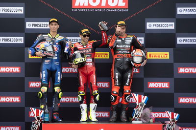 Toprak Razgatlioglu, Alvaro Bautista, Danilo Petrucci, Race 2, British WorldSBK 02 Juli