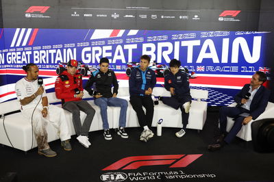 (L to R): Lewis Hamilton (GBR) Mercedes AMG F1; Charles Leclerc (MON) Ferrari; Esteban Ocon (FRA) Alpine F1 Team; Alexander