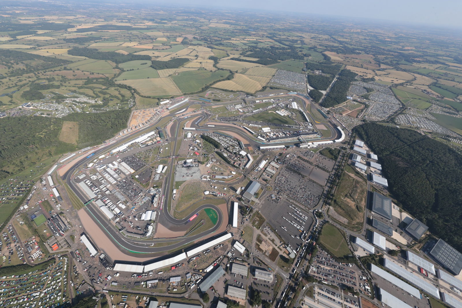 Aerial view of the circuit. Formula 1 World Championship, Rd 11, British Grand Prix, Silverstone, England, Practice