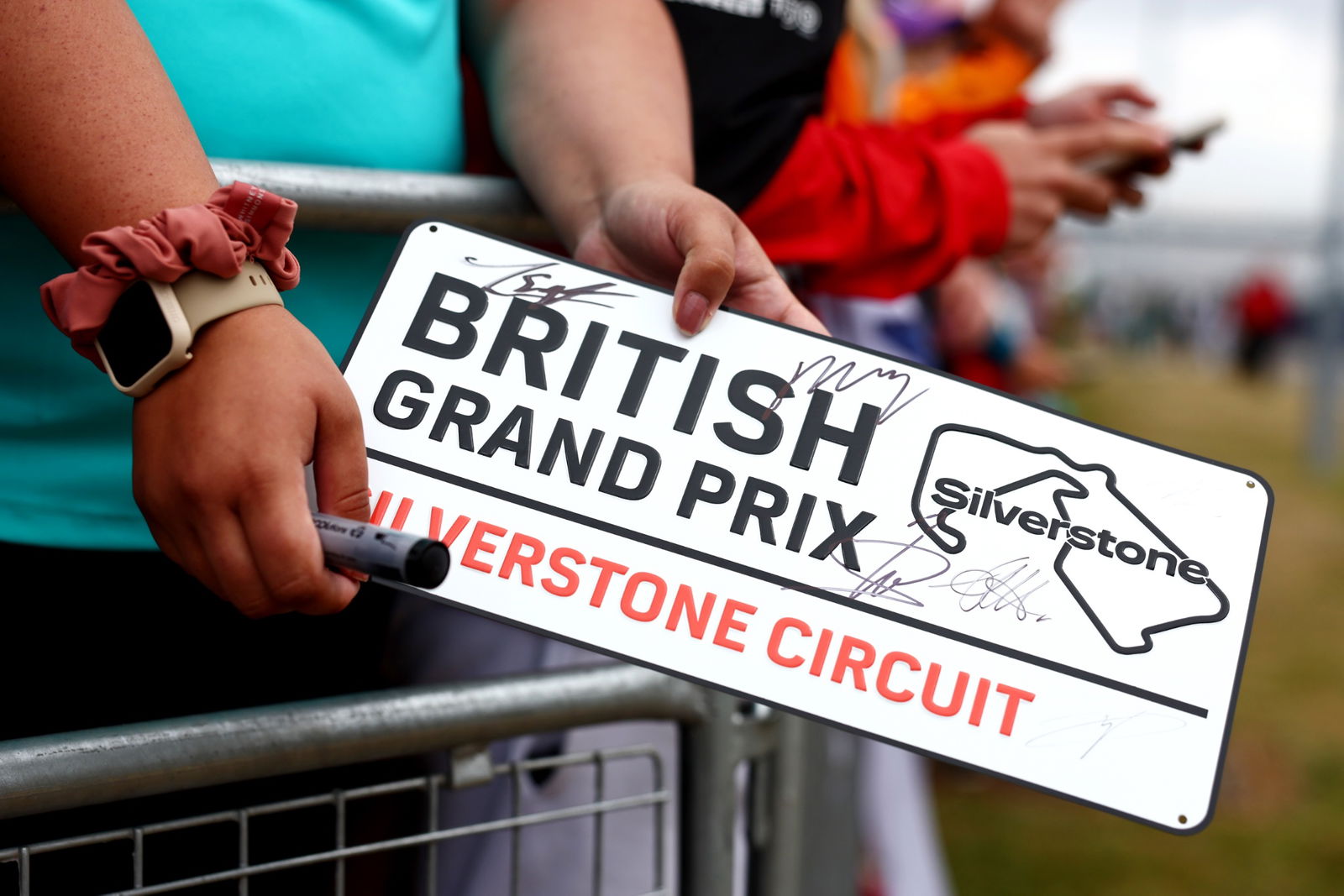 Circuit atmosphere - signed circuit sign. Formula 1 World Championship, Rd 11, British Grand Prix, Silverstone, England,