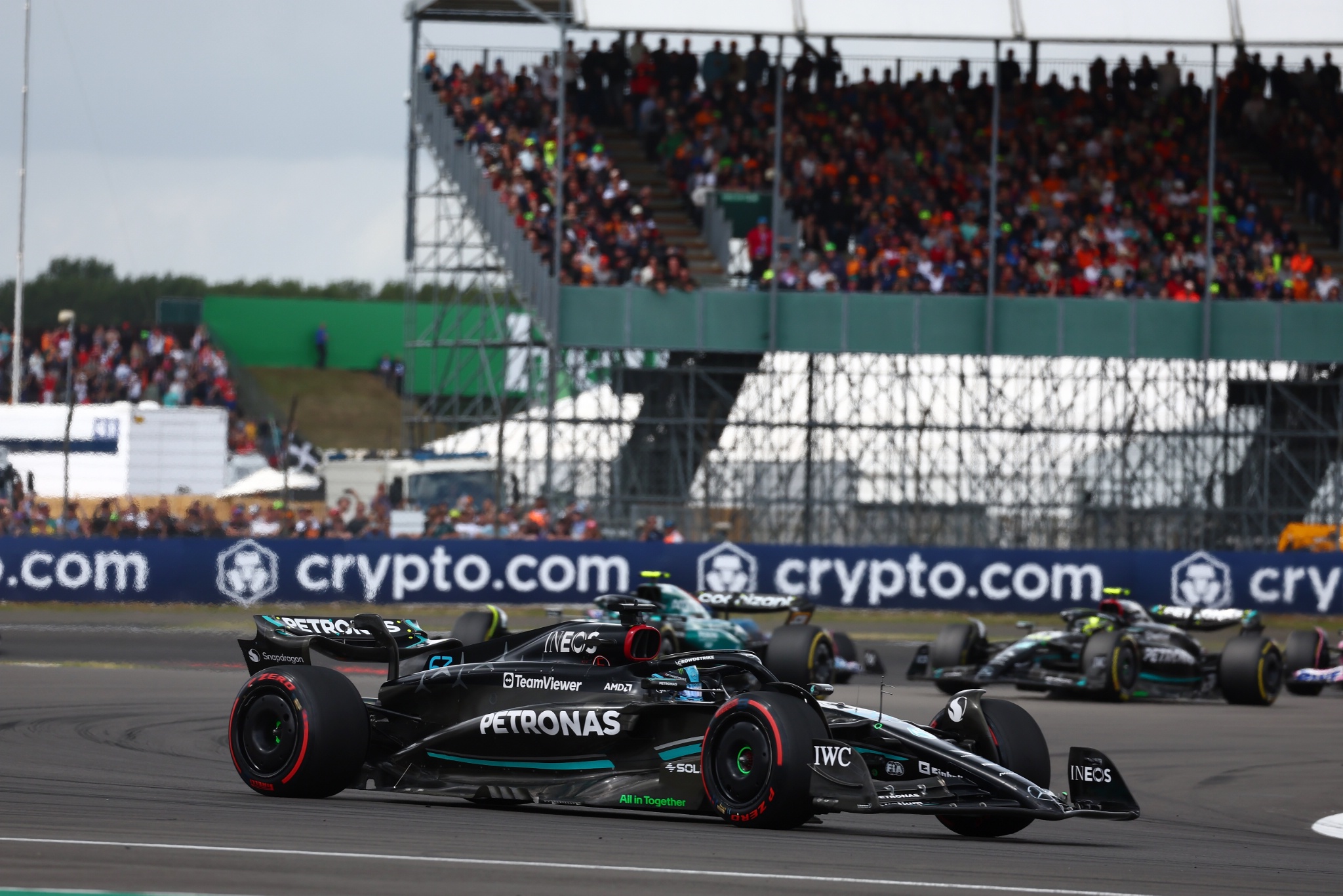 George Russell (GBR ) Mercedes AMG F1 W14. Kejuaraan Dunia Formula 1, Rd 11, Grand Prix Inggris, Silverstone, Inggris,