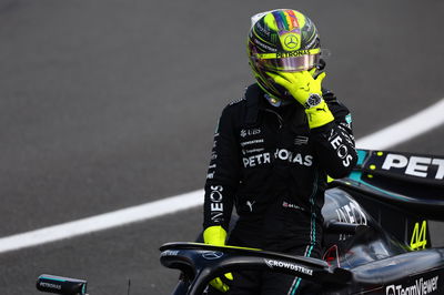 Lewis Hamilton (GBR) Mercedes AMG F1 W14 celebrates his third position in parc ferme. Formula 1 World Championship, Rd 11,