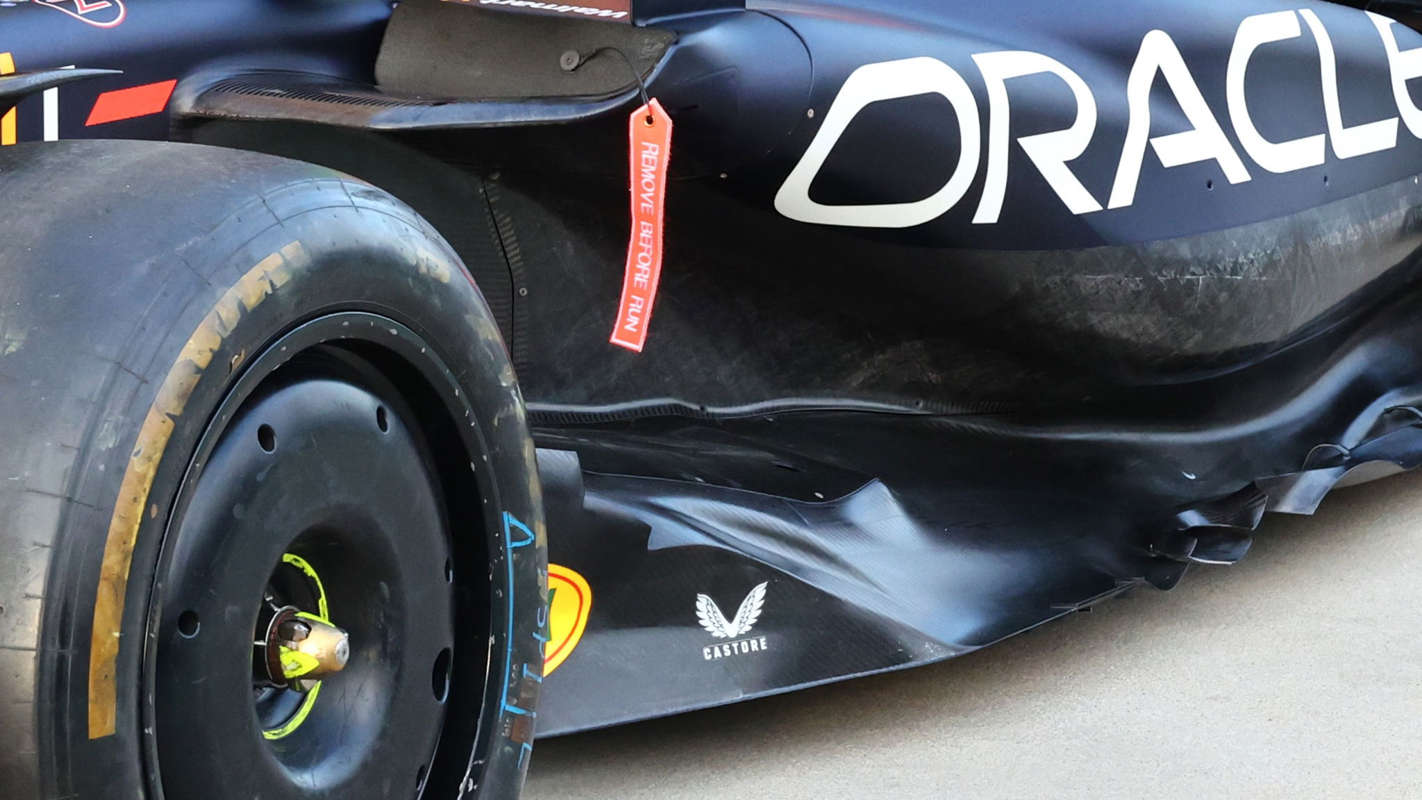 Red Bull sidepod. Formula 1 Wo