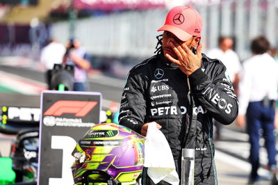 Pole sitter Lewis Hamilton (GBR) Mercedes AMG F1 in qualifying parc ferme. Formula 1 World Championship, Rd 12, Hungarian