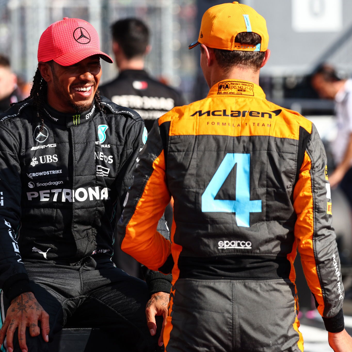 Lewis Hamilton (GBR), Mercedes AMG F1 and Lando Norris (GBR), McLaren F1 Team Formula 1 World Championship, Rd 12,