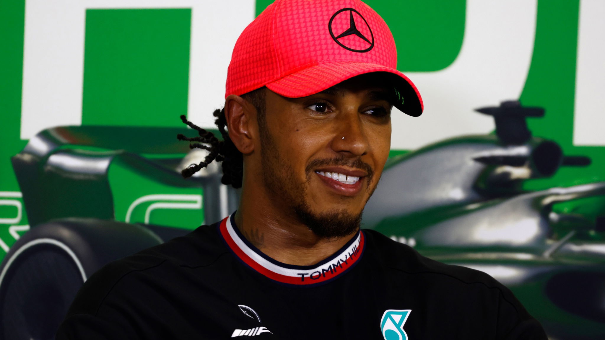Lewis Hamilton (GBR) Mercedes AMG F1 in the post qualifying FIA Press Conference. Formula 1 World Championship, Rd 12,