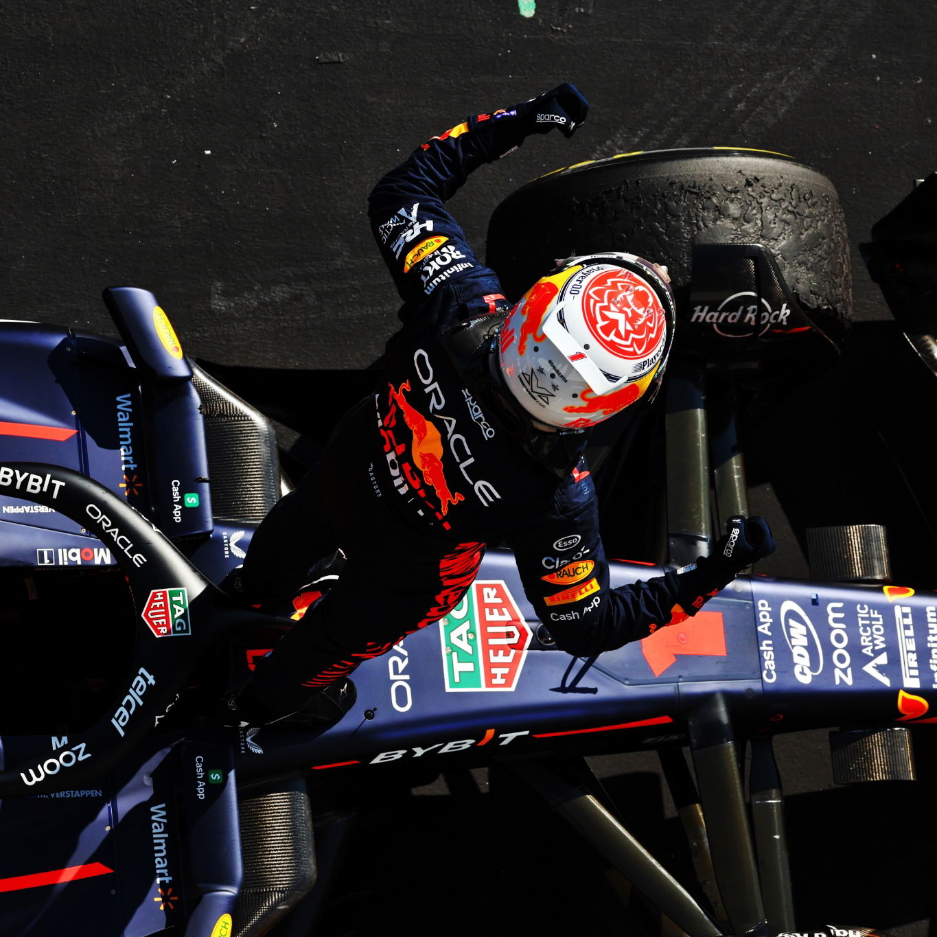 Race winner Max Verstappen (NLD) Red Bull Racing RB19 celebrates in parc ferme. Formula 1 World Championship, Rd 12,