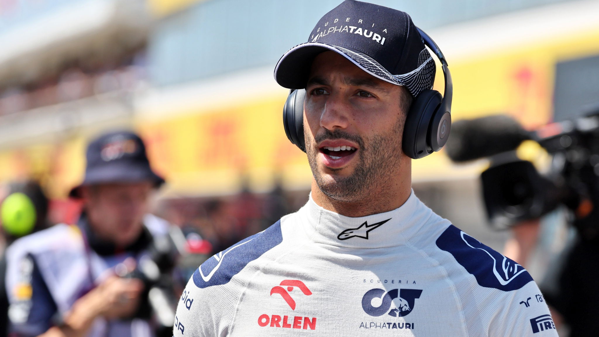 Daniel Ricciardo (AUS) AlphaTauri on the gr