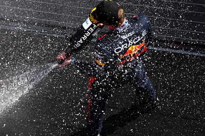 Race winner Max Verstappen (NLD) Red Bull Racing celebrates on the podium. Formula 1 World Championship, Rd 12, Hungarian