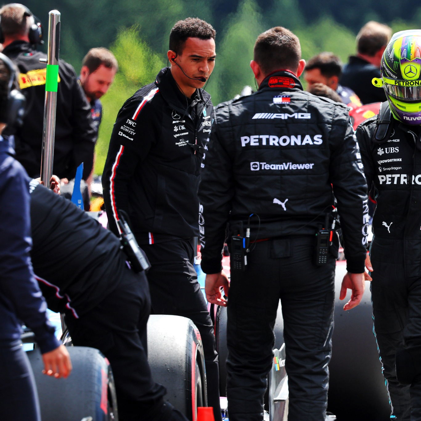 Lewis Hamilton (GBR) Mercedes AMG F1 in Sprint Qualifying parc ferme. Formula 1 World Championship, Rd 13, Belgian Grand