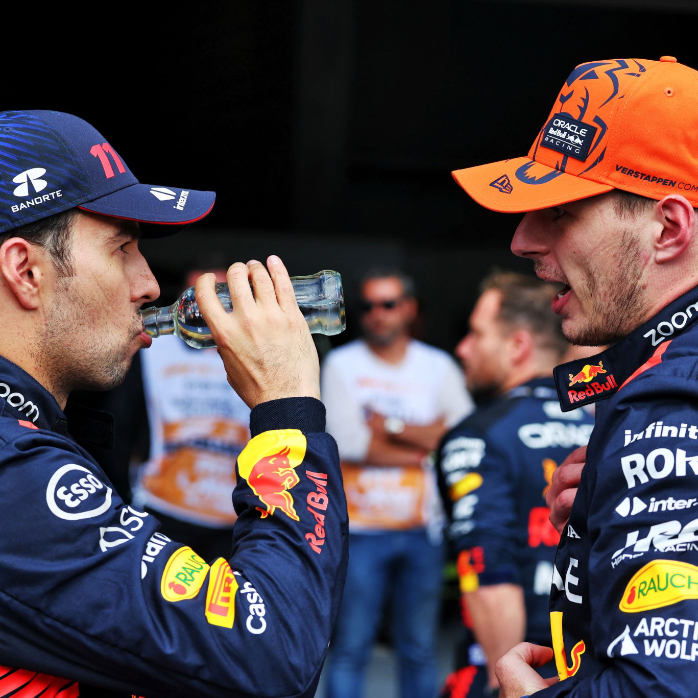 Sergio Perez and Max Verstappen