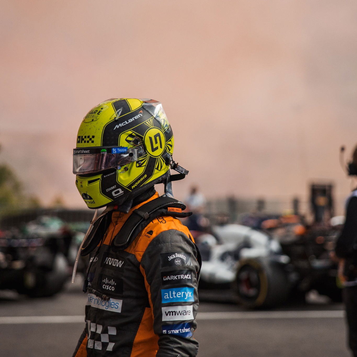 Lando Norris (GBR) McLaren in parc ferme. Formula 1 World Championship, Rd 13, Belgian Grand Prix, Spa Francorchamps,