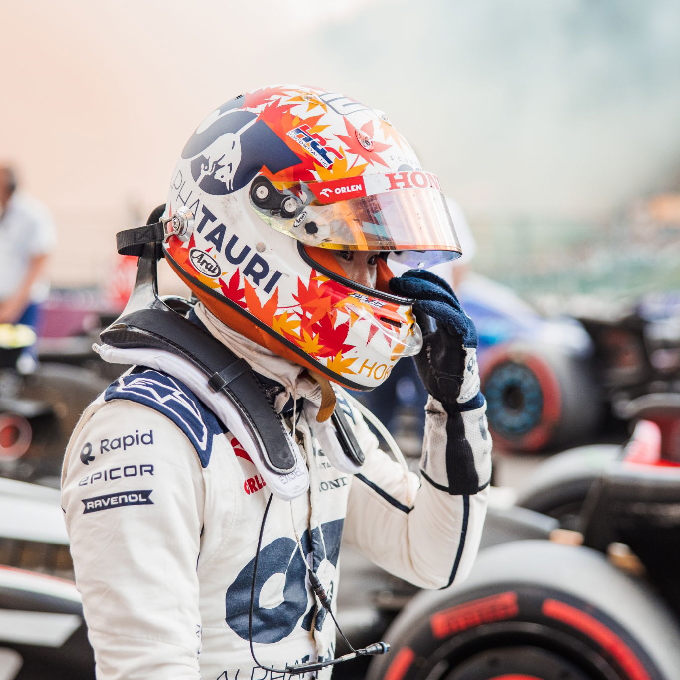 Yuki Tsunoda (JPN) AlphaTauri in parc ferme. Formula 1 World Championship, Rd 13, Belgian Grand Prix, Spa Francorchamps,