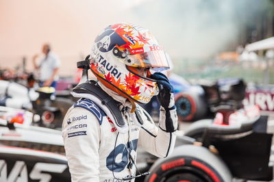 Yuki Tsunoda (JPN) AlphaTauri in parc ferme. Formula 1 World Championship, Rd 13, Belgian Grand Prix, Spa Francorchamps,