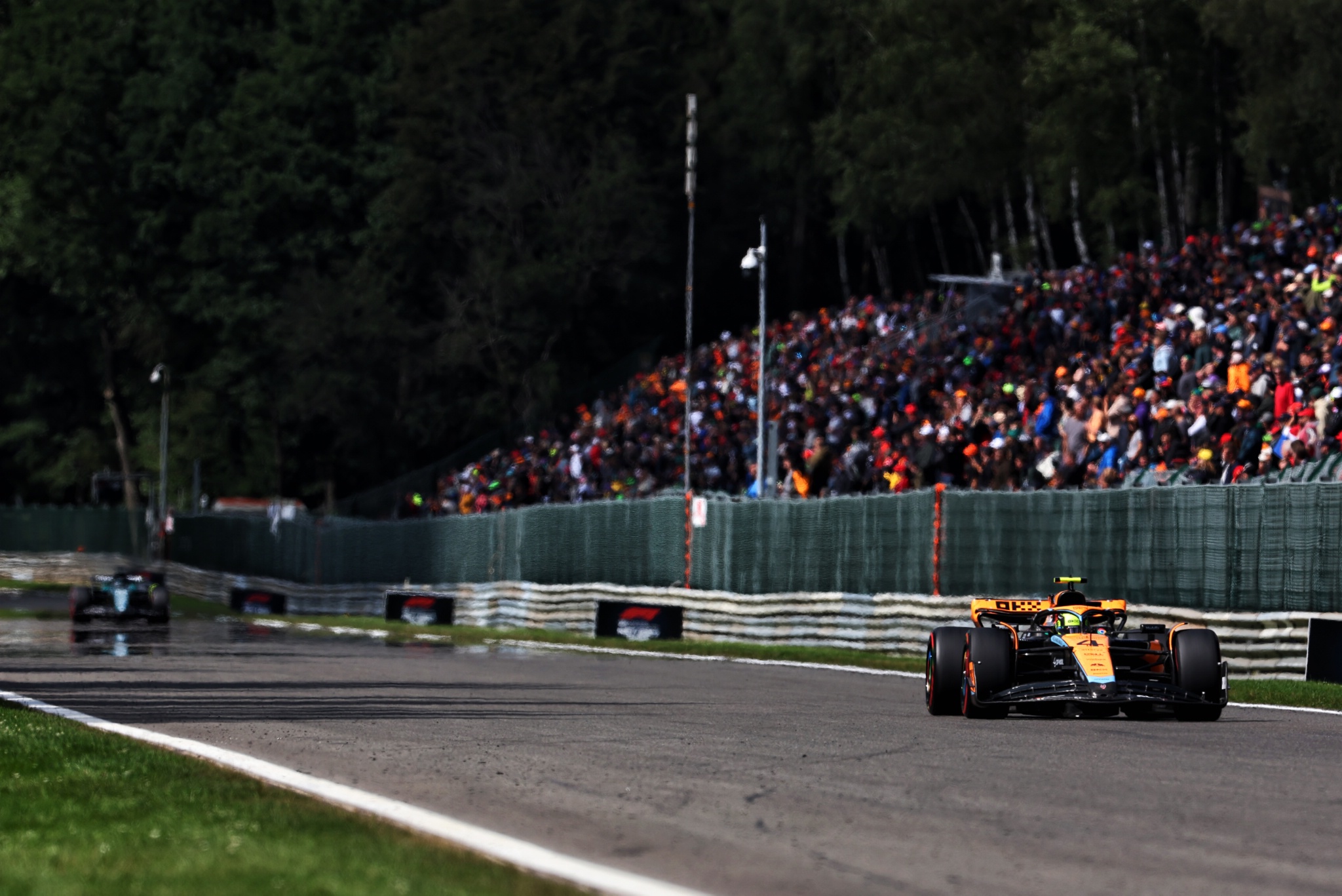 Lando Norris (GBR ) McLaren MCL60.Kejuaraan Dunia Formula 1, Rd 13, Grand Prix Belgia, Spa Francorchamps, Belgia,