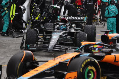 George Russell (GBR) Mercedes AMG F1 W14 makes a pit stop. Formula 1 World Championship, Rd 14, Dutch Grand Prix,