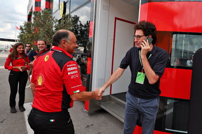 (L to R): Frederic Vasseur (FRA) Ferrari Team Principal with Mattia Binotto (ITA). Formula 1 World Championship, Rd 15,