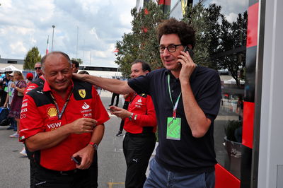 (L to R): Frederic Vasseur (FRA) Ferrari Team Principal with Mattia Binotto (ITA). Formula 1 World Championship, Rd 15,