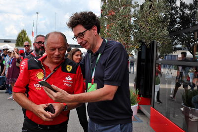 (L to R): Frederic Vasseur (FRA) Ferrari Team Principal with Mattia Binotto (ITA). Formula 1 World Championship, Rd 15,