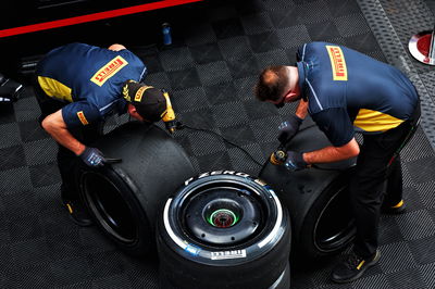 Pirelli tyre technicians. Formula 1 World Championship, Rd 15, Italian Grand Prix, Monza, Italy, Practice Day. -