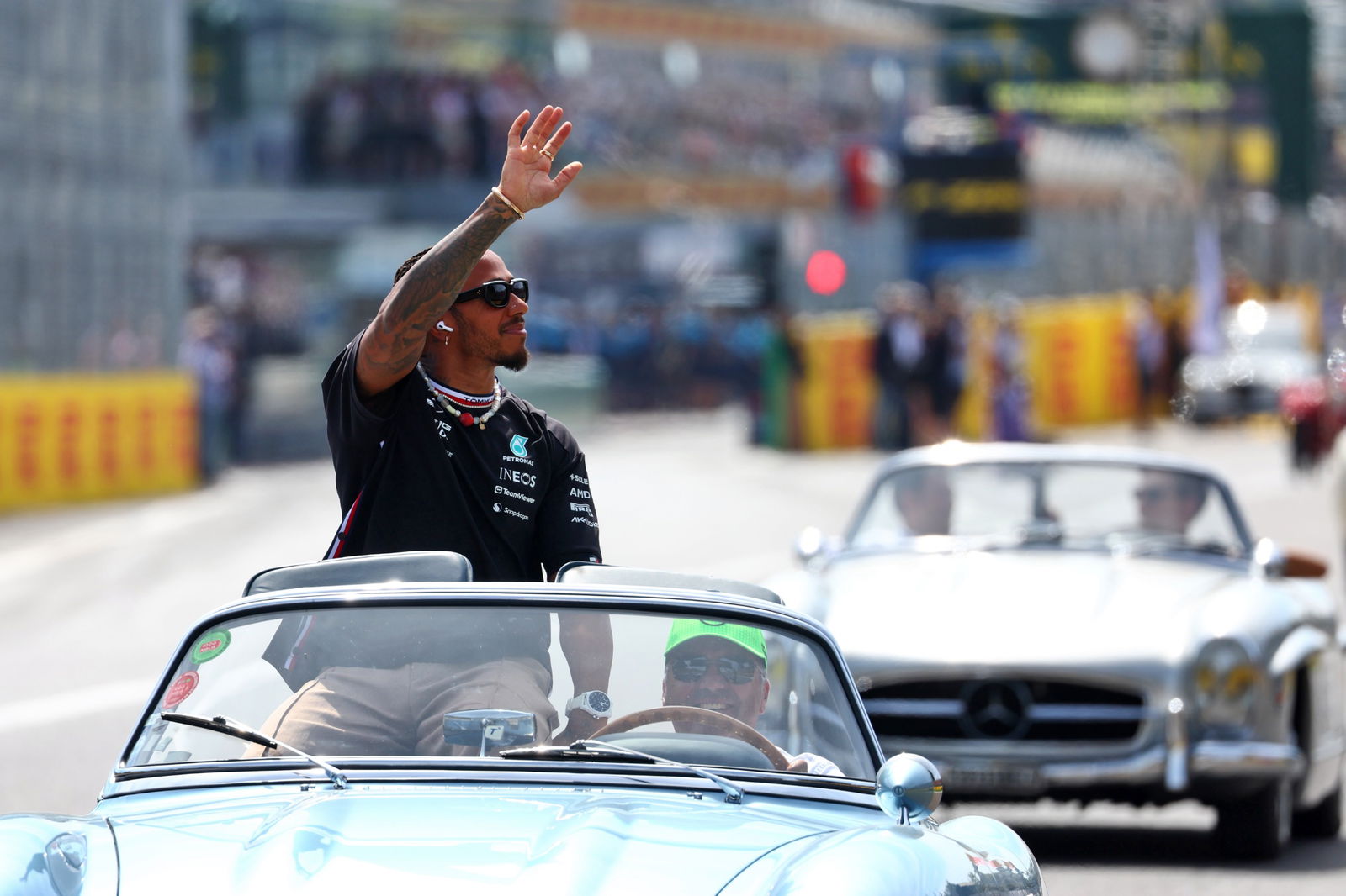 Lewis Hamilton (GBR) Mercedes AMG F1 on the drivers' parade. Formula 1 World Championship, Rd 15, Italian Grand Prix,