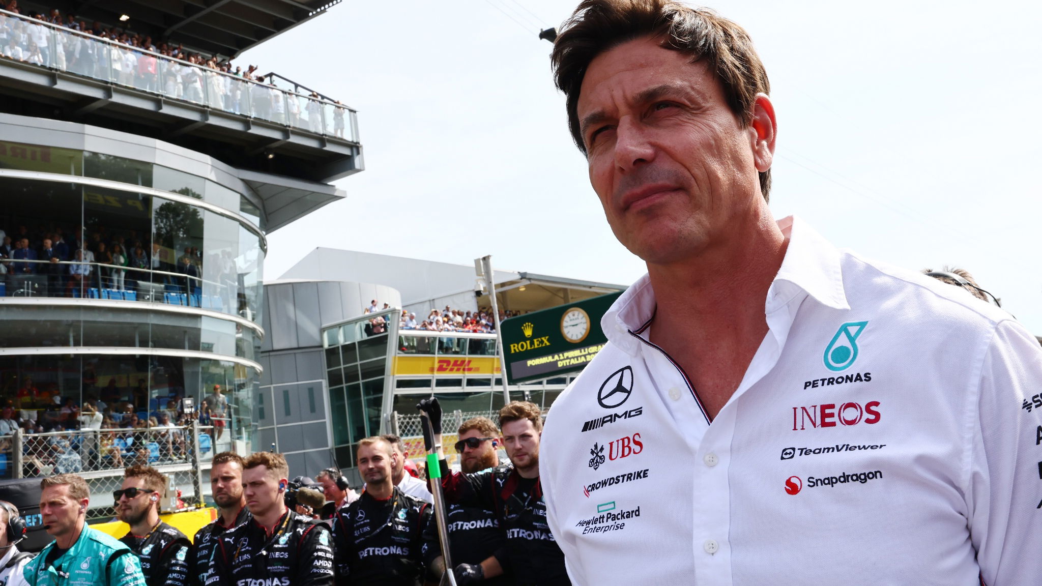 Toto Wolff (GER) Mercedes AMG F1 Shareholder and Executive Director on the grid. Formula 1 World Championship, Rd 15,