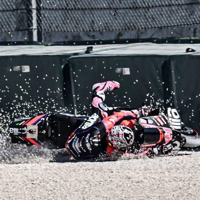 Aleix Espargaro crash, Misano MotoGP test, 11 September