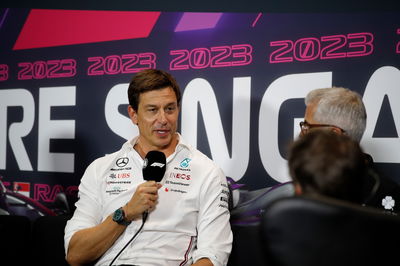 Toto Wolff (GER) Mercedes AMG F1 Shareholder and Executive Director in the FIA Press Conference. Formula 1 World