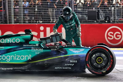 Lance Stroll (CDN ) Tim F1 Aston Martin AMR23 terjatuh di kualifikasi.Kejuaraan Dunia Formula 1, Rd 16, Singapore Grand