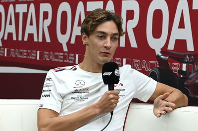 George Russell (GBR) Mercedes AMG F1 in the FIA Press Conference. Formula 1 World Championship, Rd 18, Qatar Grand Prix,