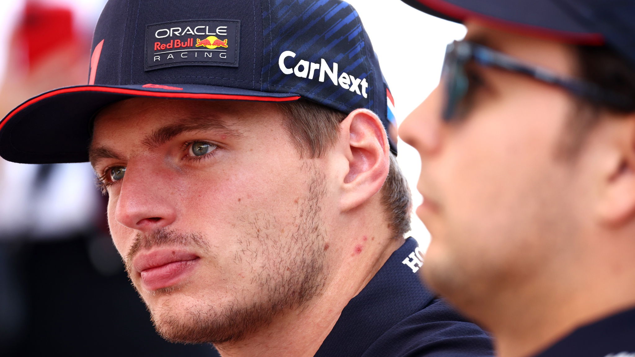 Max Verstappen (NLD) Red Bull Racing with team mate Sergio Perez (MEX) Red Bull Racing. Formula 1 World Championship, Rd