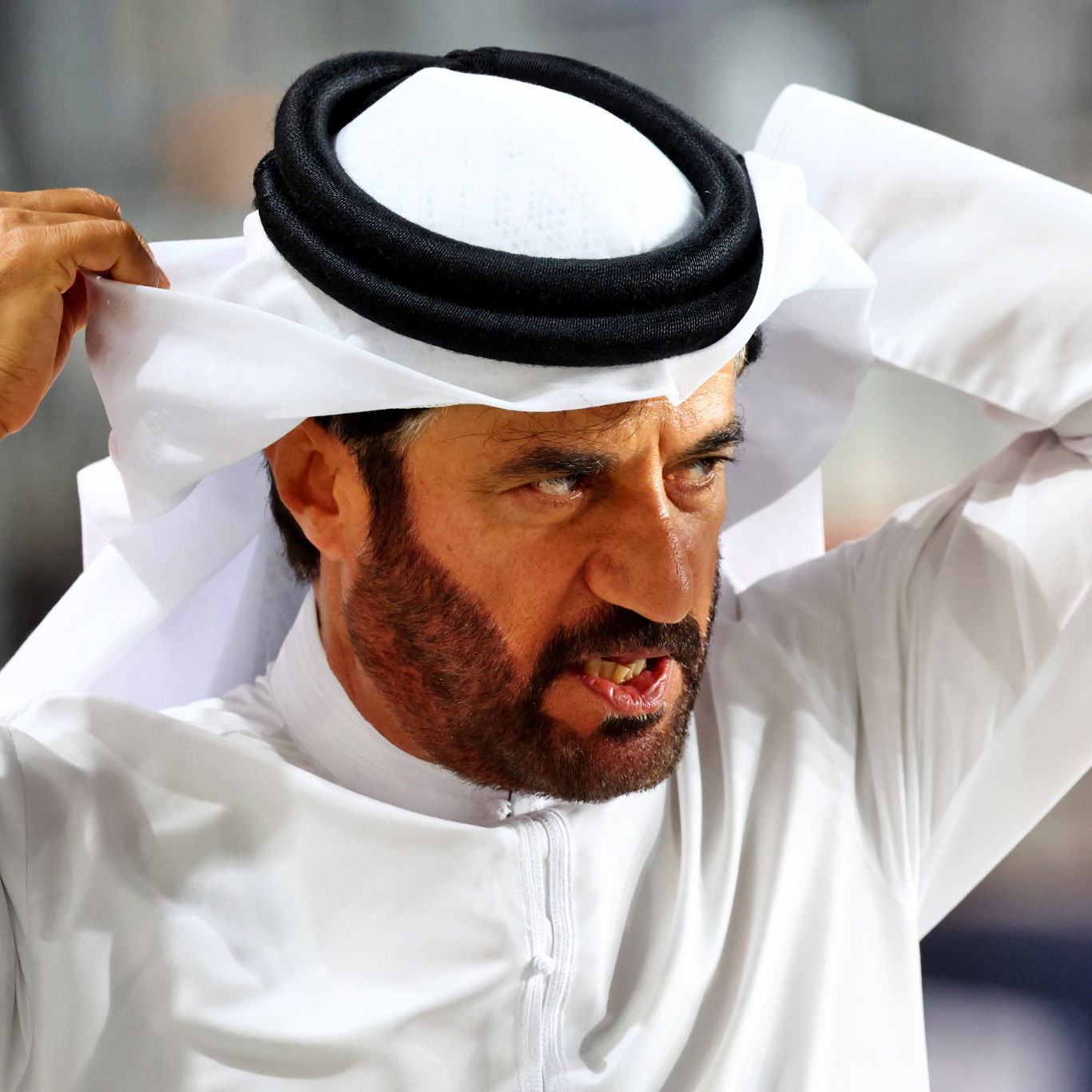 Mohammed Bin Sulayem (UAE) FIA President with guest. Formula 1 World Championship, Rd 18, Qatar Grand Prix, Doha, Qatar,