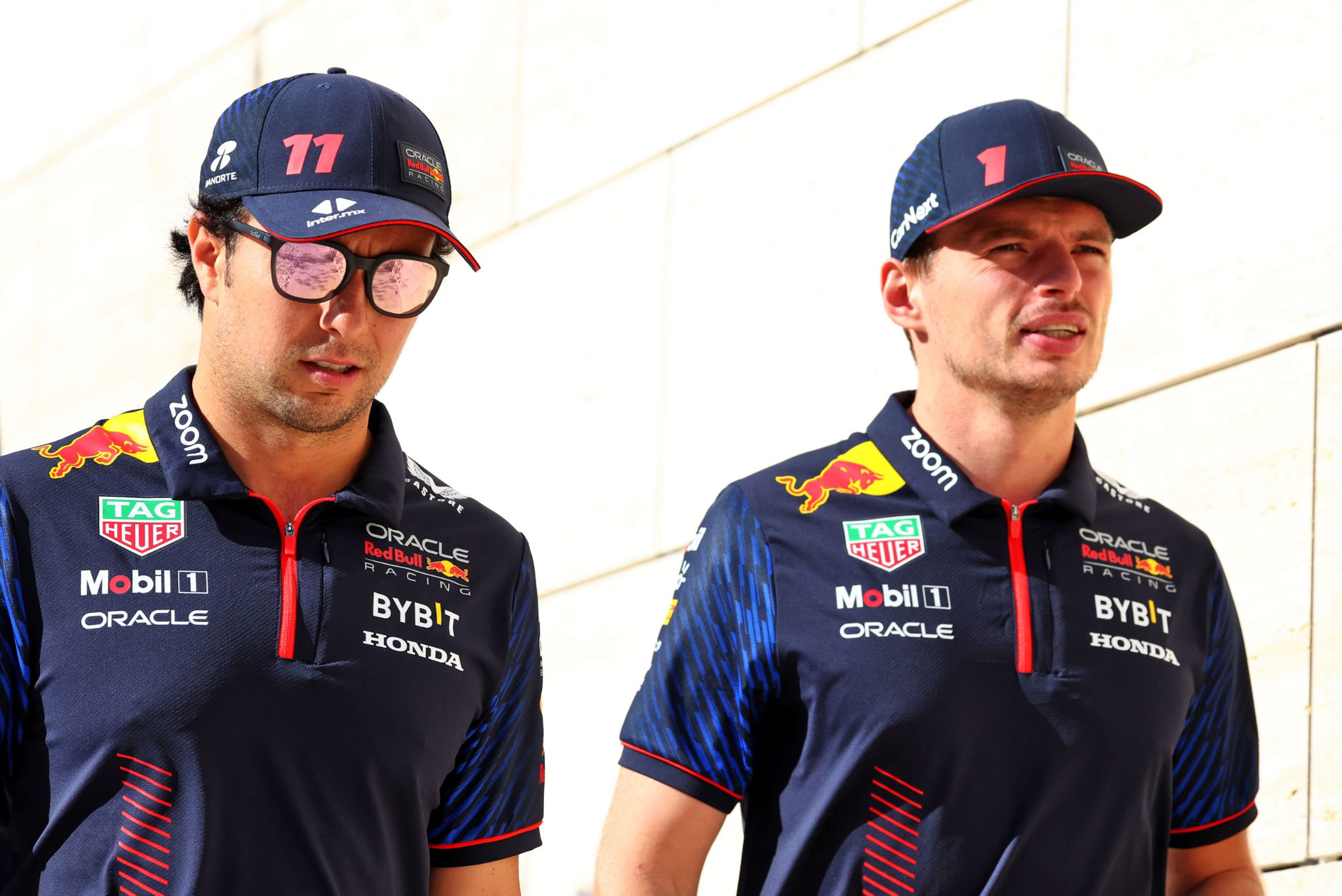 (L to R): Sergio Perez (MEX) Red Bull Racing with team mate Max Verstappen (NLD) Red Bull Racing. Formula 1 World