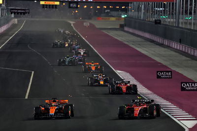 Oscar Piastri (AUS) McLaren MCL60 and Carlos Sainz Jr (ESP) Ferrari SF-23 battle for position. Formula 1 World