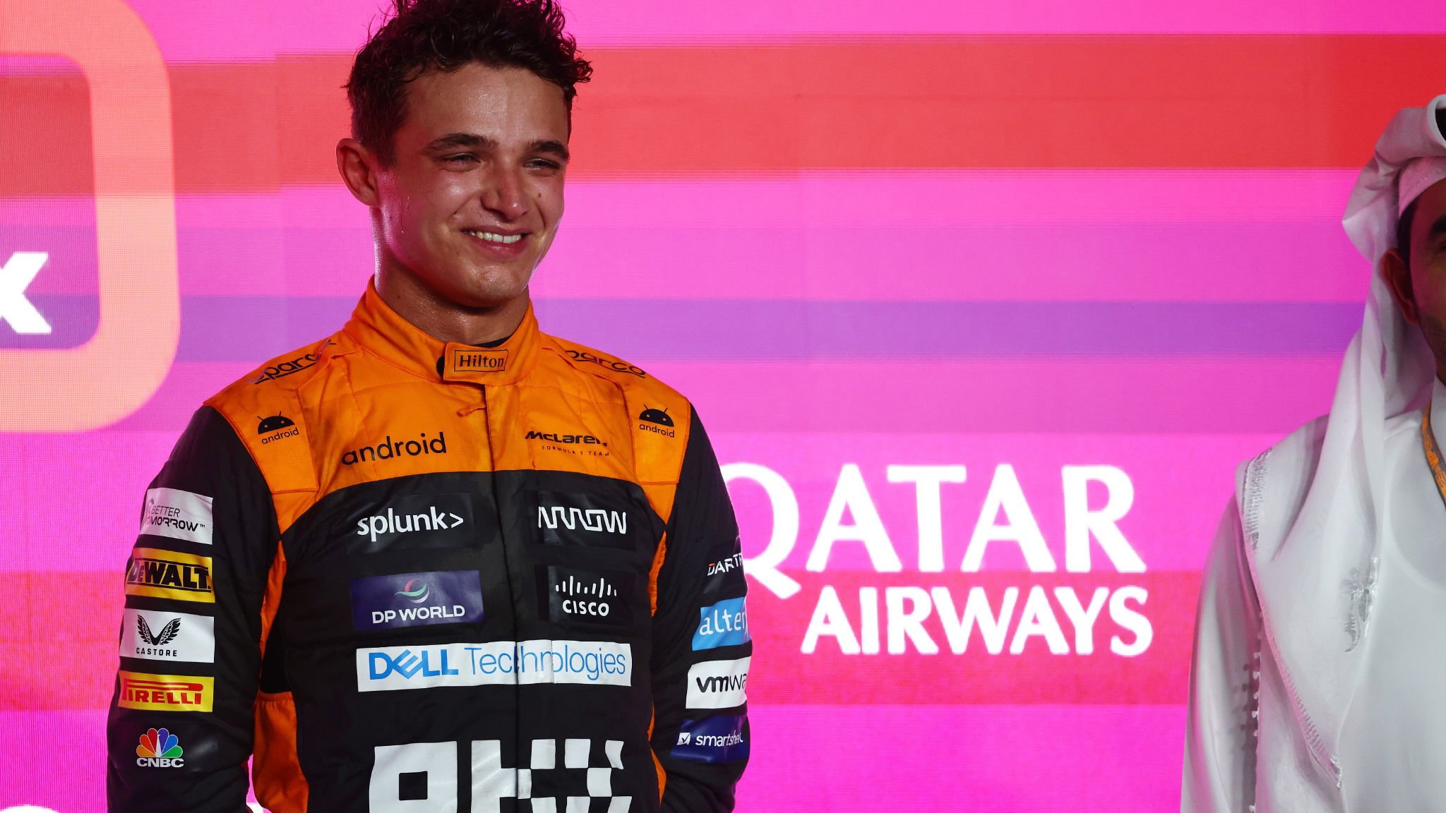 3rd place Lando Norris (GBR) McLaren. Formula 1 World Championship, Rd 18, Qatar Grand Prix, Doha, Qatar, Race Day.
-